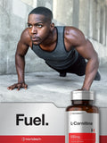 Etiqueta interna Horbäach L-Carnitine: información de pureza y calidad respaldada.