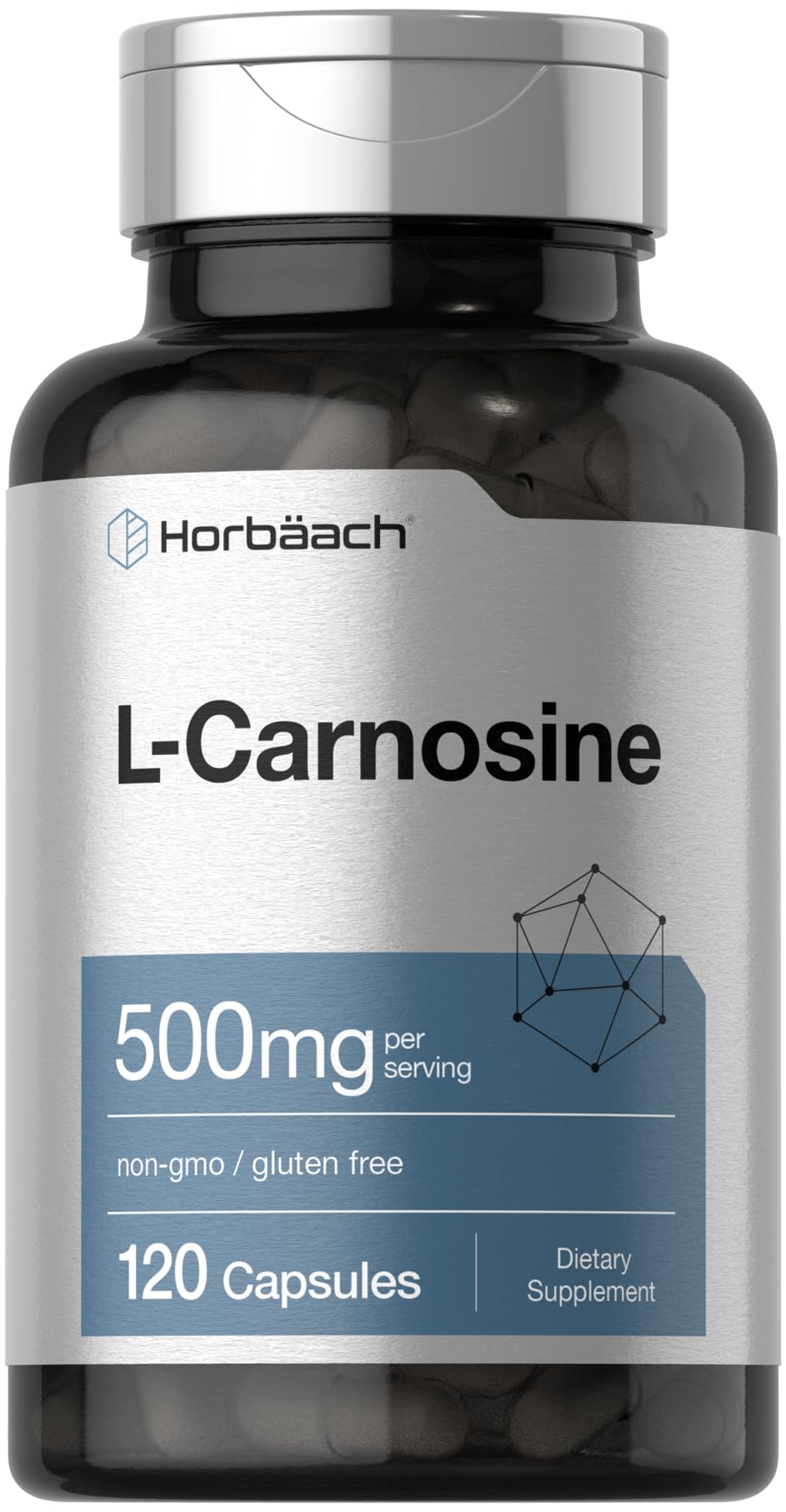 Horbäach L-Carnosina 500 mg en botella, posible uso diario