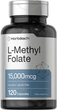Horbäach L-Metilfolato: botella con cápsulas para uso diario.