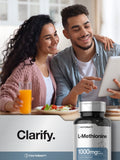 Horbäach L-metionina 1000 mg, forma libre para suplementación diaria.