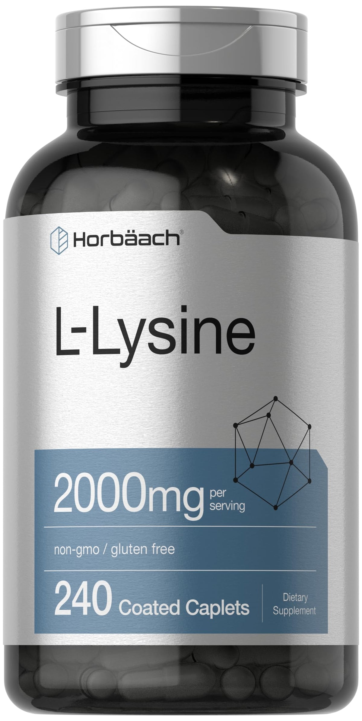 Horbäach L-Lisina 2000 mg, cápsulas recubiertas para absorción óptima