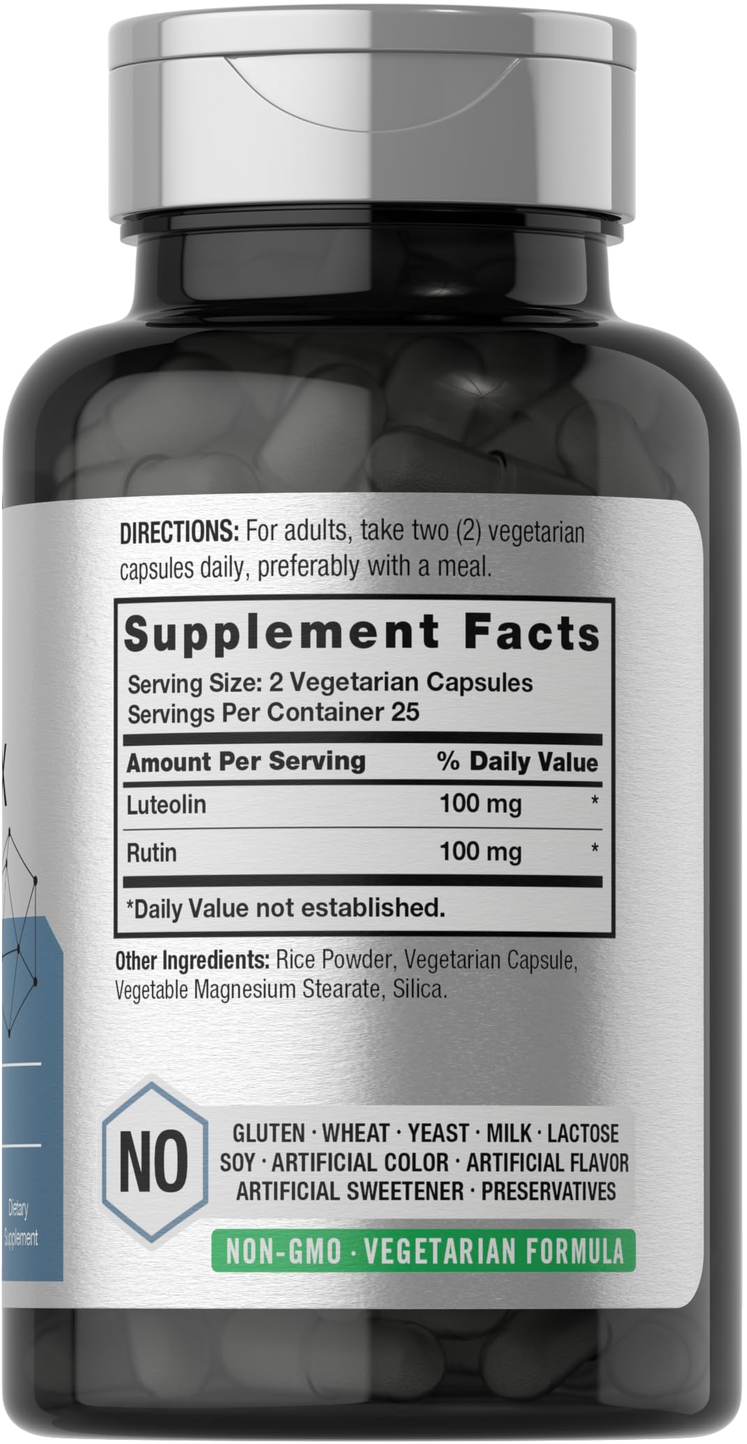Horbäach Luteolin Rutin 200mg en botella, complemento con flavonoides.