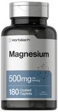Horbaach Magnesio 500 mg, botella visible, apoyo diario para músculos y nervios.