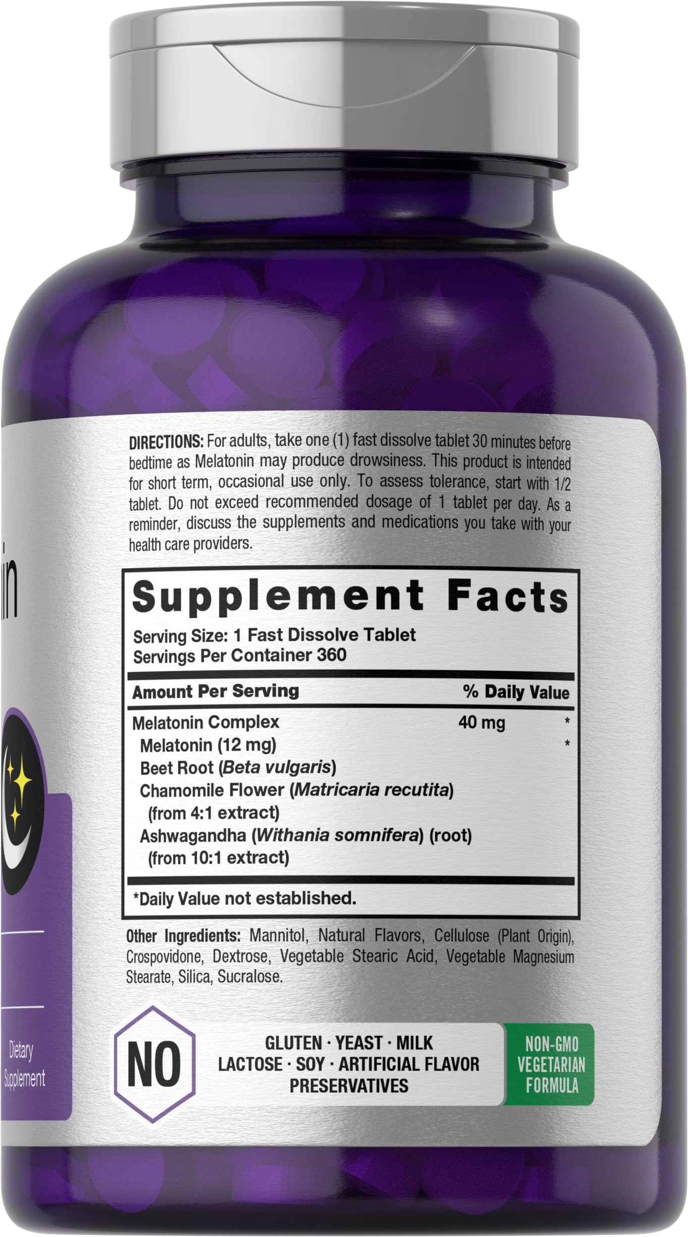 Horbäach Melatonina 40 mg, caja frontal destacando diseño