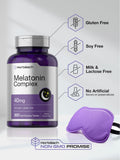 Horbäach Melatonina 40 mg, ingredientes naturales visibles en empaque