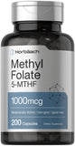 Horbäach Metil Folato 1000mcg cápsulas: alta biodisponibilidad para uso diario.