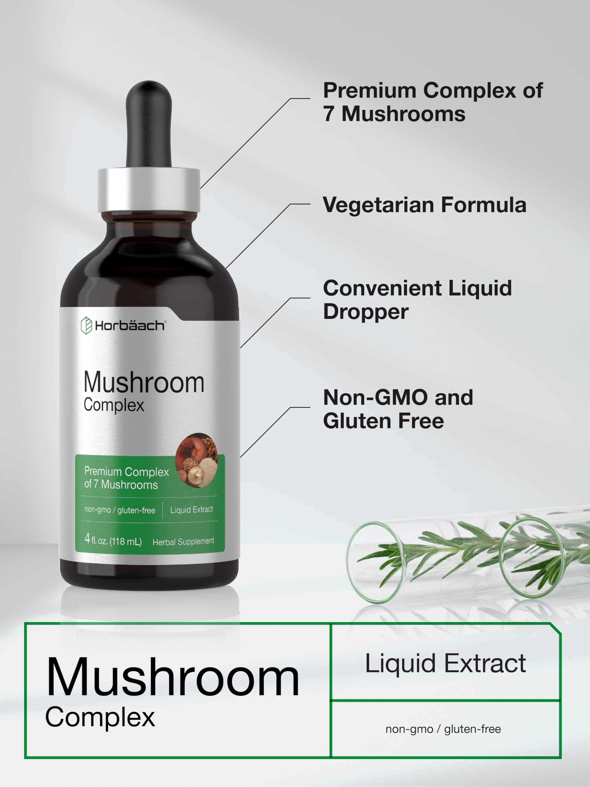 Horbaach Mushroom Complex: mezcla de hongos para un perfil de bienestar.