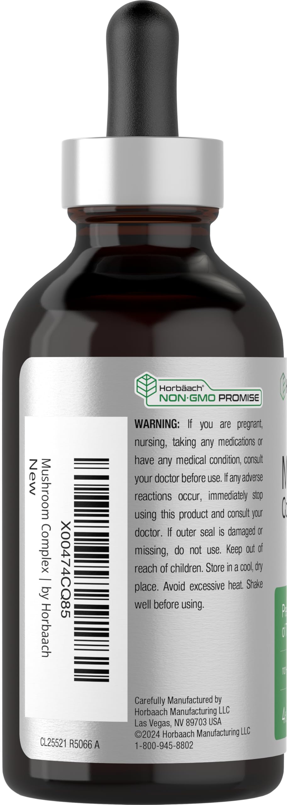 Horbaach Mushroom Complex: tapón seguro para dosificación precisa.