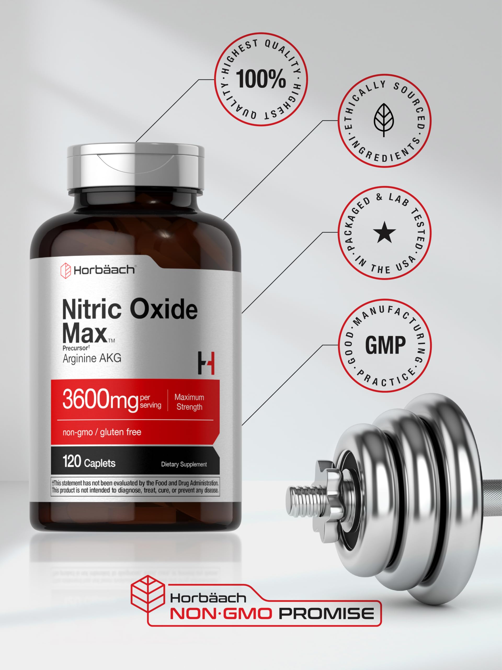 Horbäach Nitric Oxide Max 3600mg — rutina diaria de suplementación