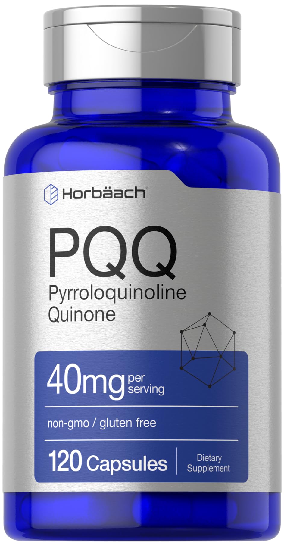 Horbaach PQQ 40 mg cápsulas, ingesta diaria fácil y práctica.