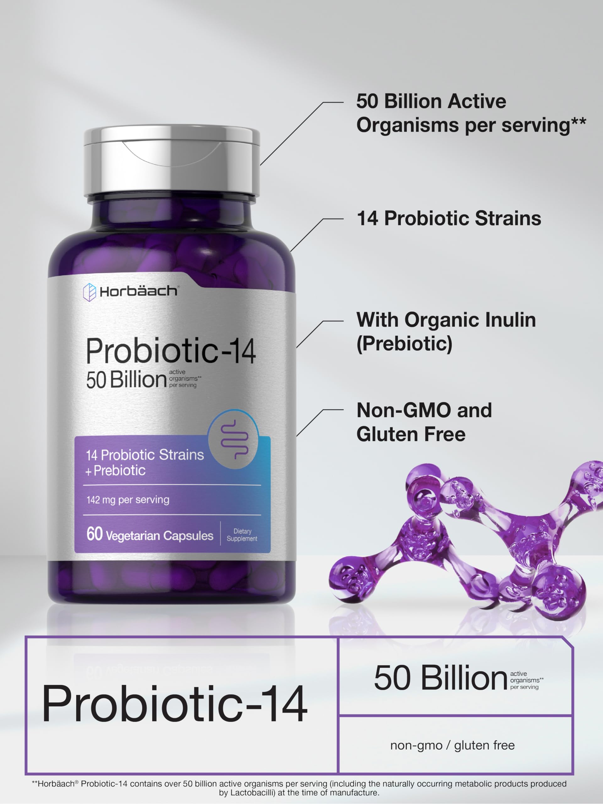 Uso diario de Horbaach Probiotics para apoyo digestivo cotidiano.