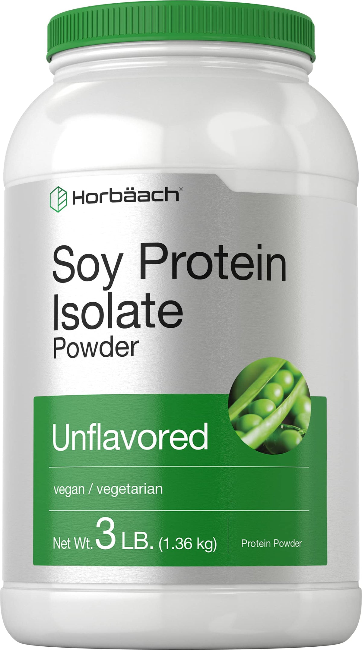 Horbaach proteína de soja aislada, empaque frontal, ideal para comenzar el día.