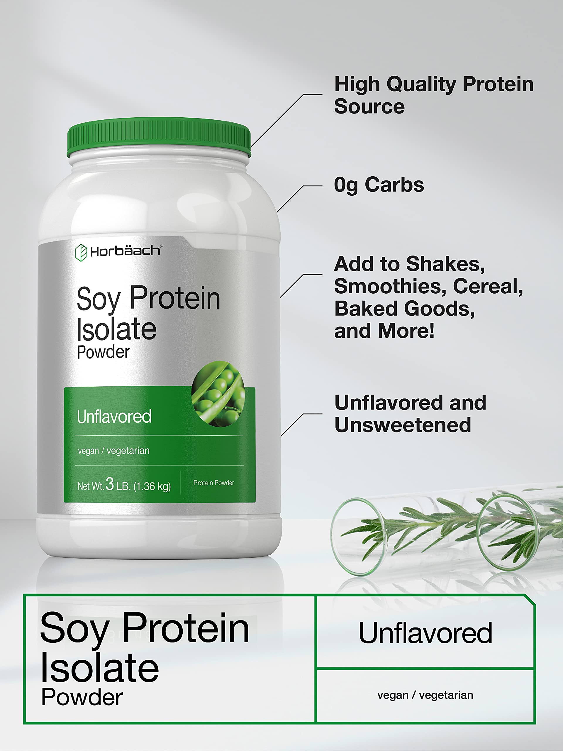 Horbaach proteína de soja aislada, para cocina, recetas cotidianas nutritivas.