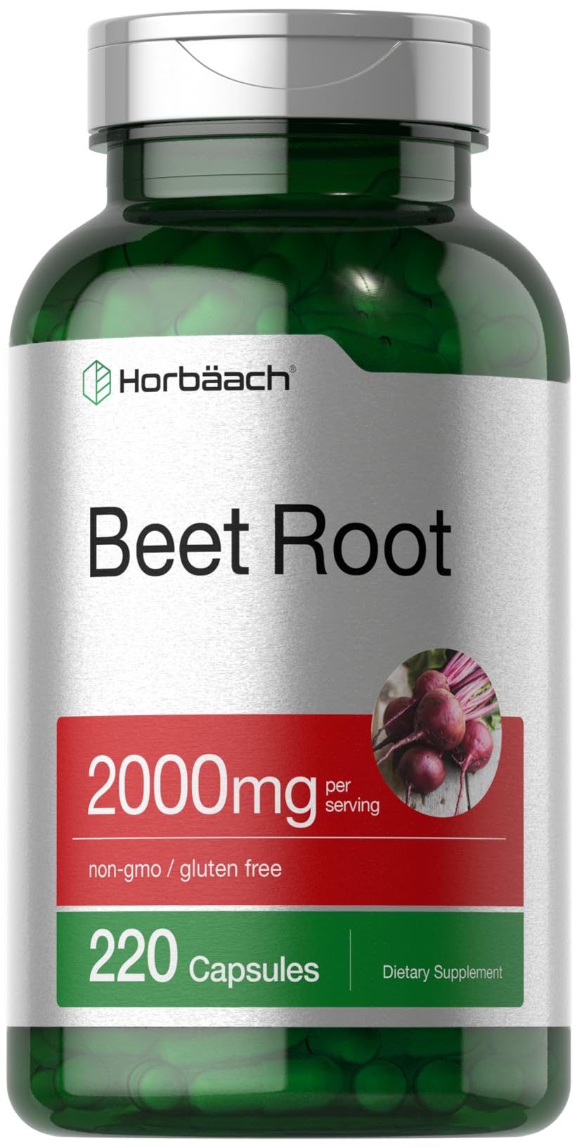 Caja frontal de Horbäach Remolacha Polvo Cápsulas, ideal para la rutina diaria