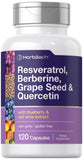 Horbaach Resveratrol Berberina cápsulas suplemento diario con liberación rápida
