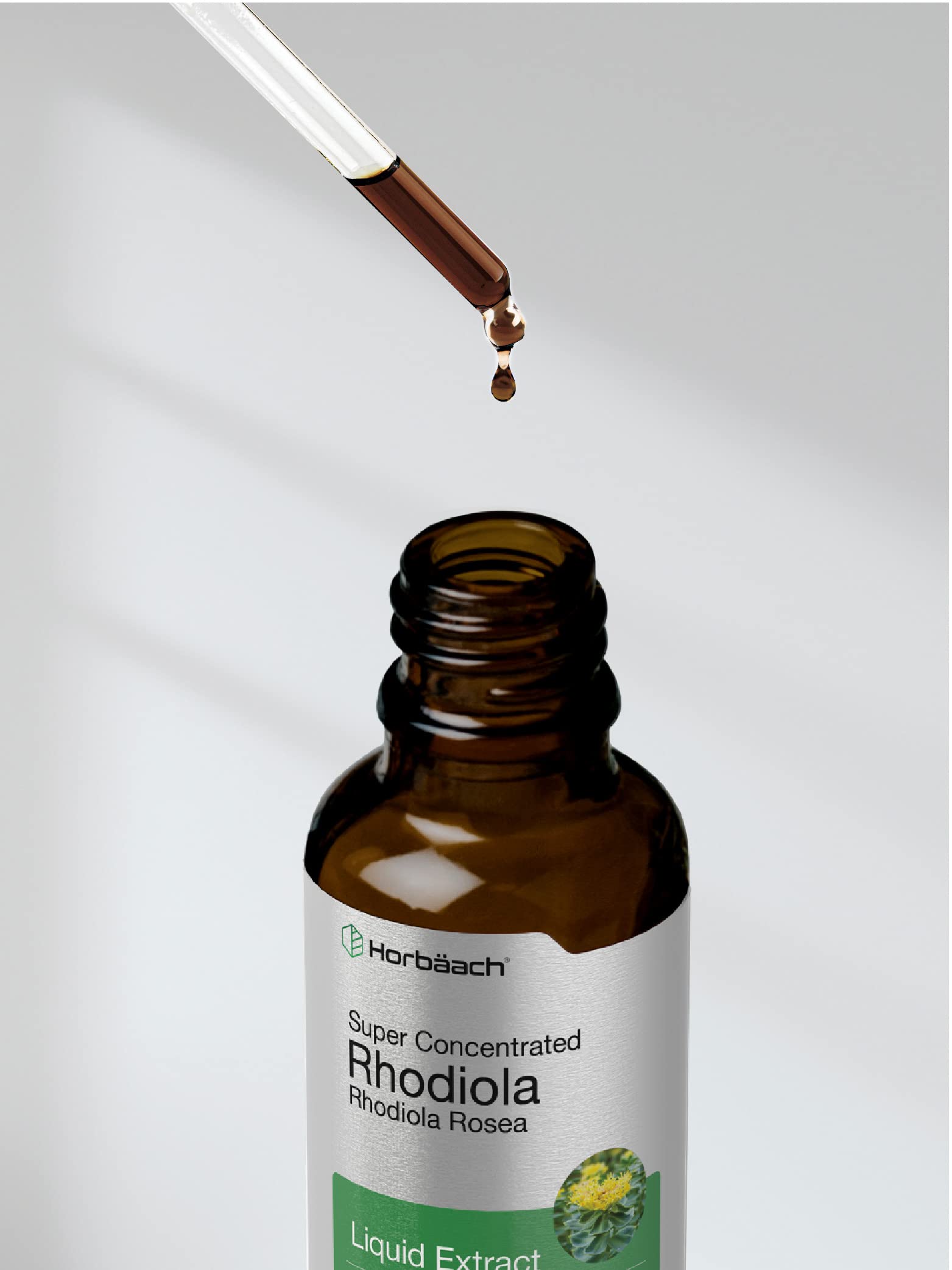 Envase Horbäach Rhodiola Rosea con empaque sostenible.