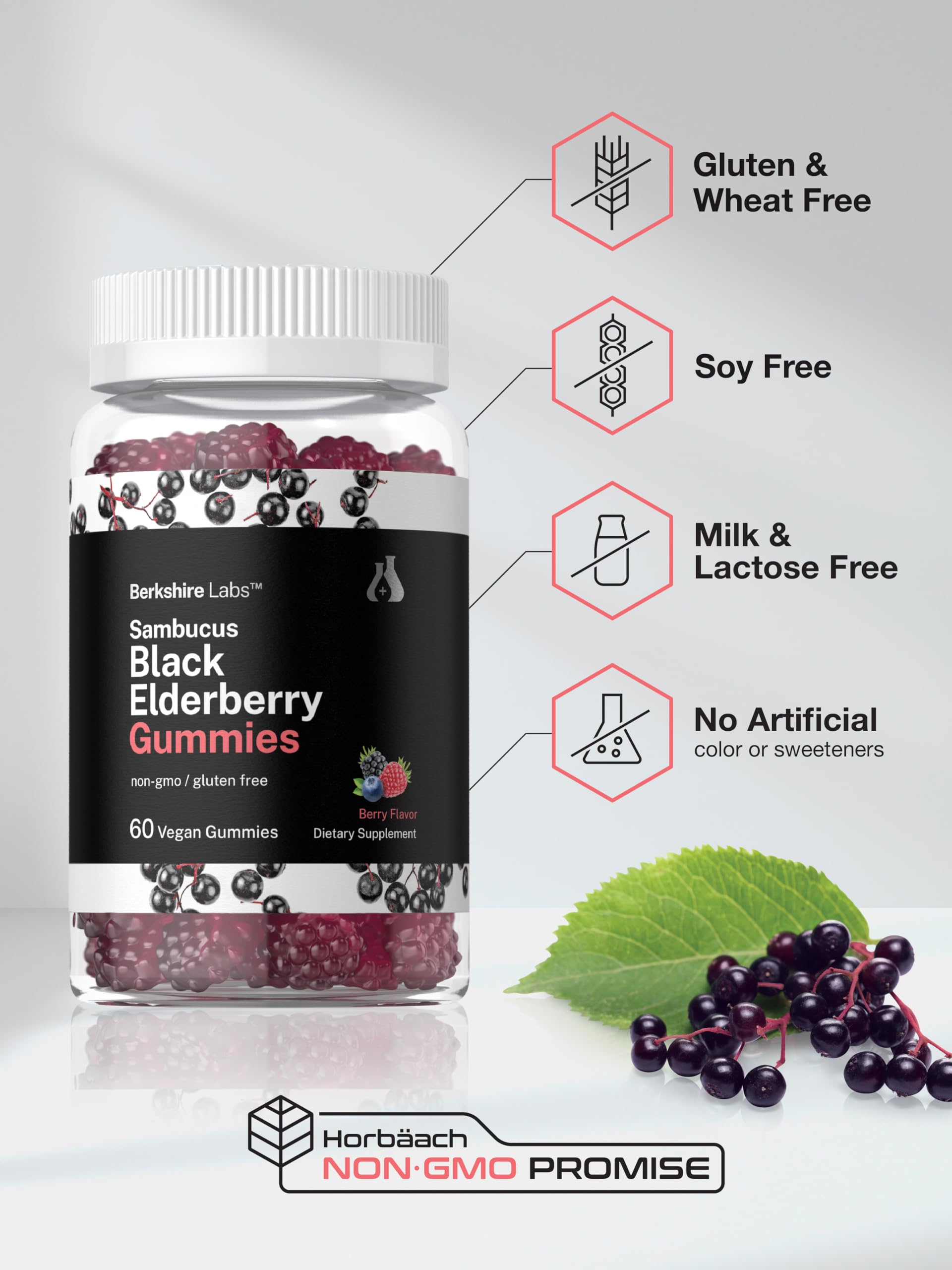Gomitas de sabor frutal Sambucus, experiencia sensorial agradable para meriendas.