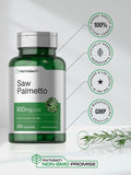 Horbäach Saw Palmetto Extract, cápsulas en mano, apoyo diario práctico.