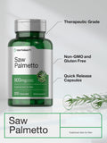 Horbäach Saw Palmetto Extract, valores nutricionales claros para consumidores.