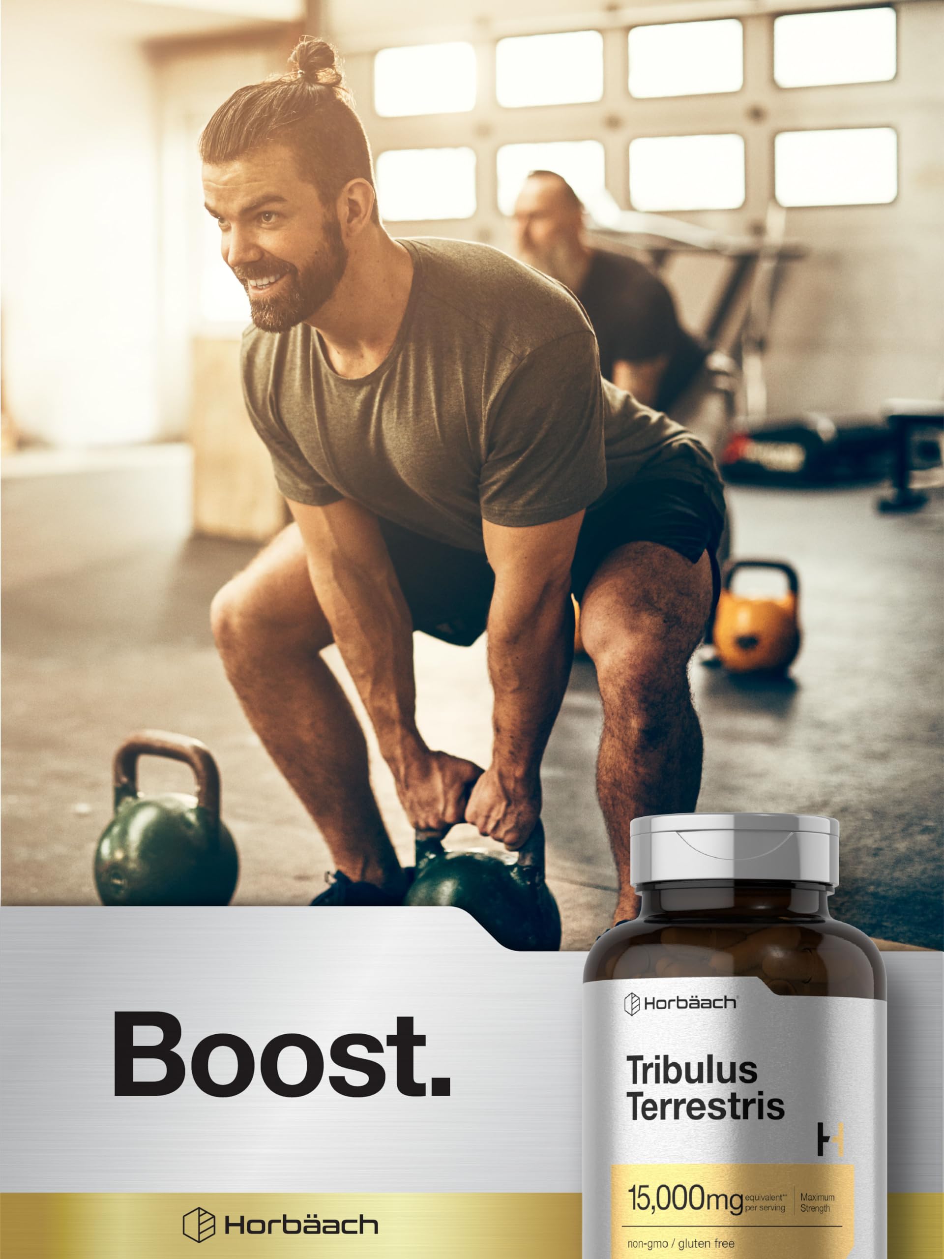 Vida activa con Horbäach Tribulus Terrestris y equipo deportivo.