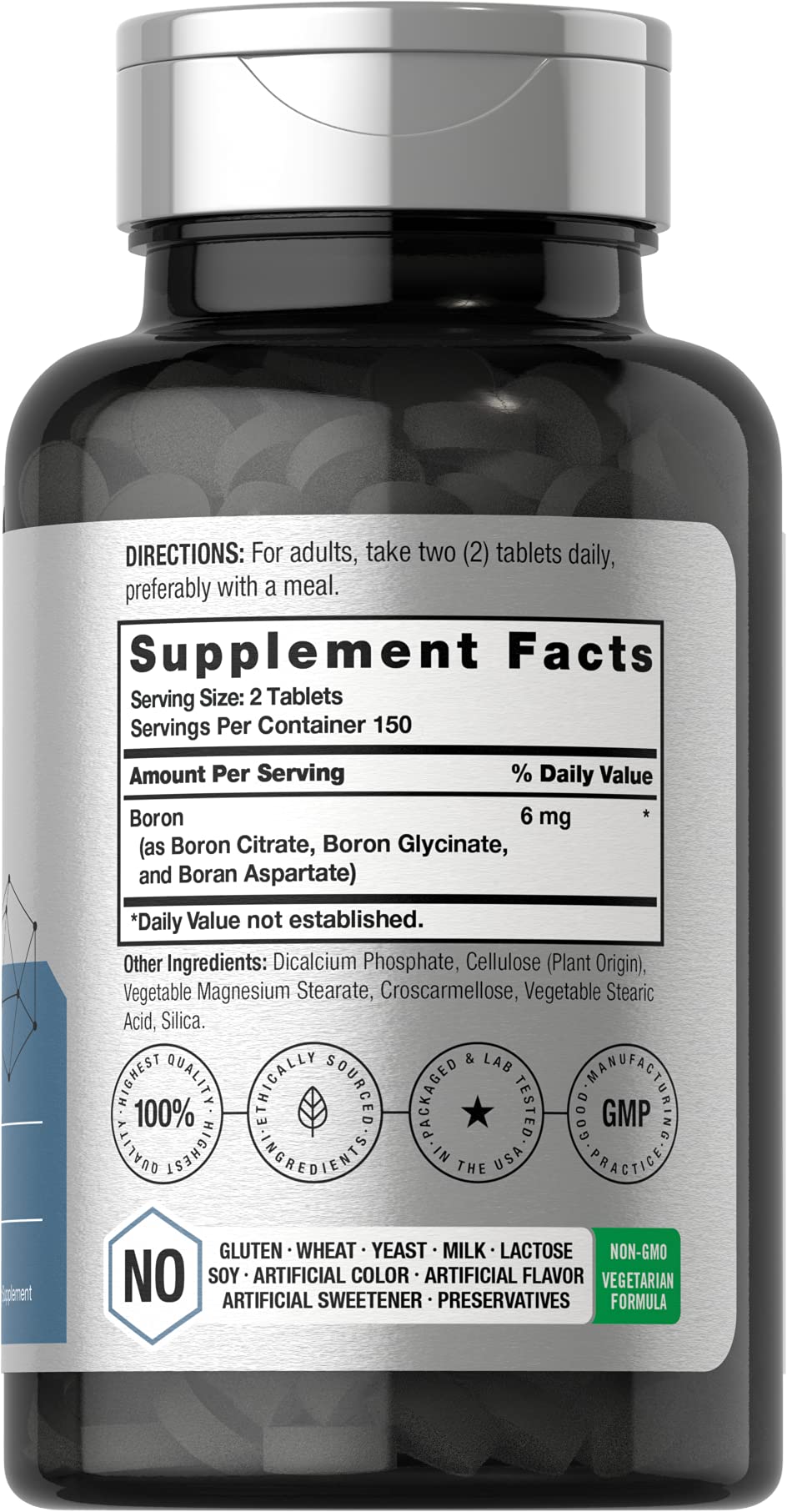 Horbäach Triple Boron Complex caja externa: empaque práctico para almacenamiento.