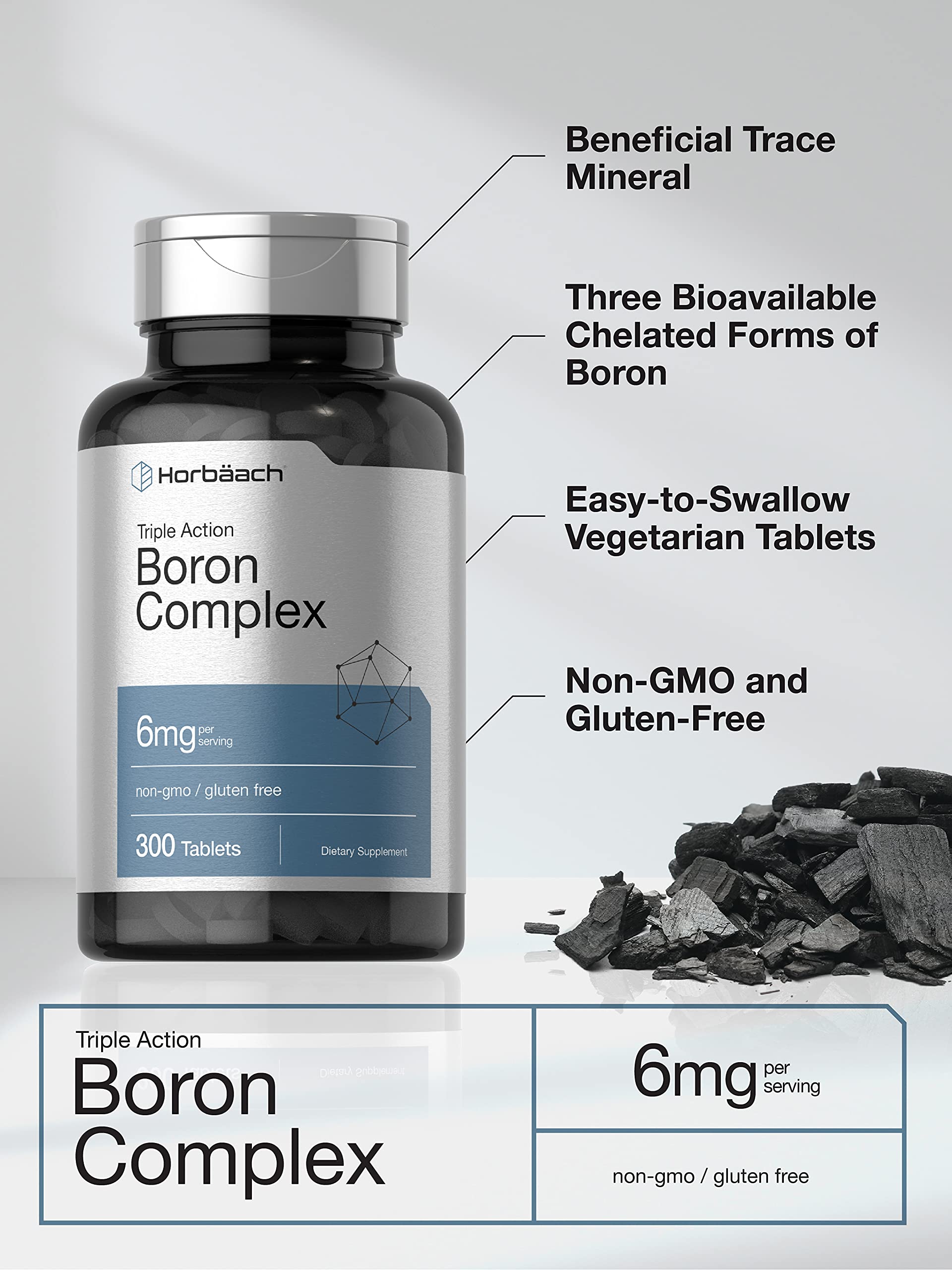 Horbäach Triple Boron Complex etiqueta: información de ingredientes y dosis.
