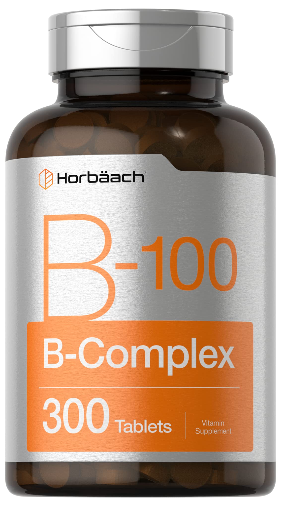 Horbäach B-100 Complex: botella visible para energía diaria