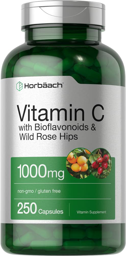 Horbäach Vitamina C 1000 mg en cápsulas, aporte diario de energía