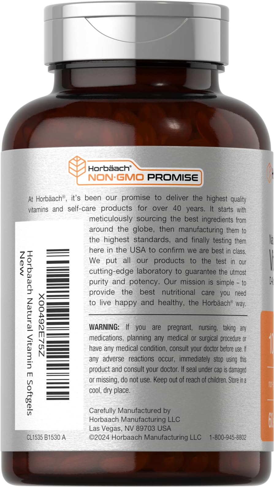 Softgeles Horbaach Vitamina E 1000 UI, dosis potentes para apoyo diario.