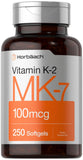 Horbäach Vitamina K2 MK7 en botella para uso diario seguro.