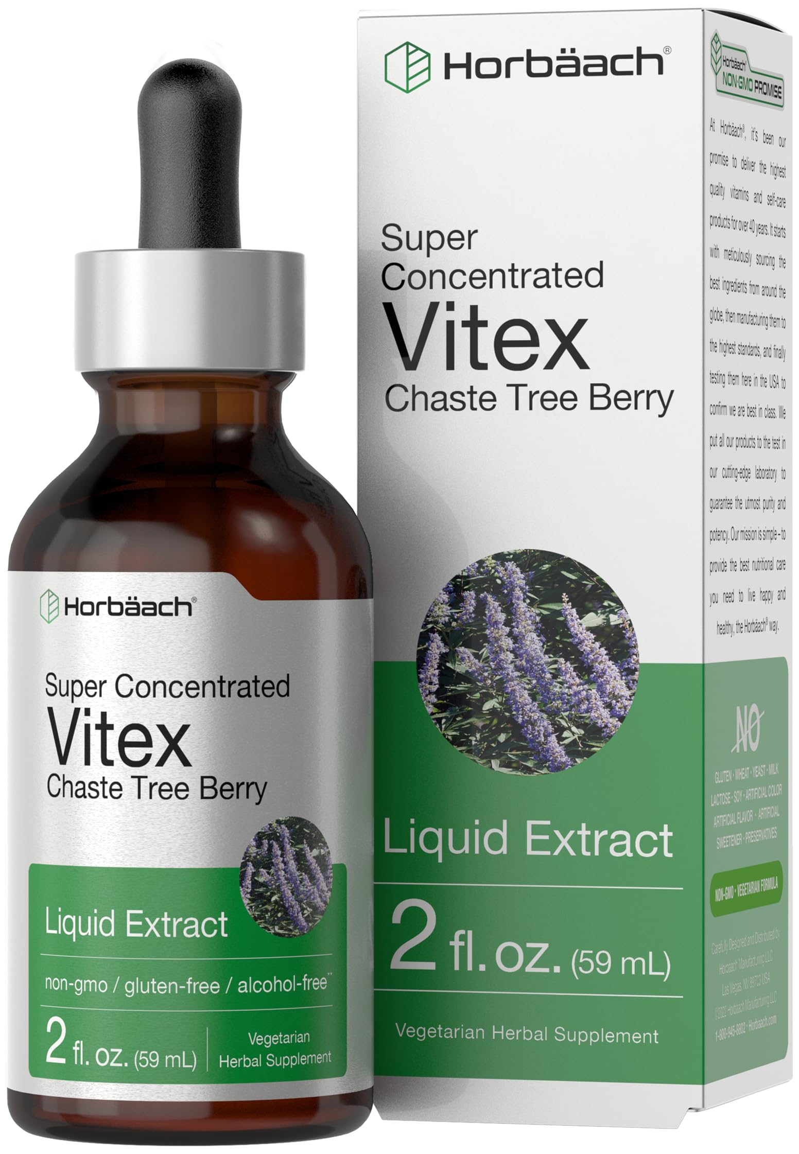 Horbaach Vitex Extracto en botella, apoyo al equilibrio hormonal