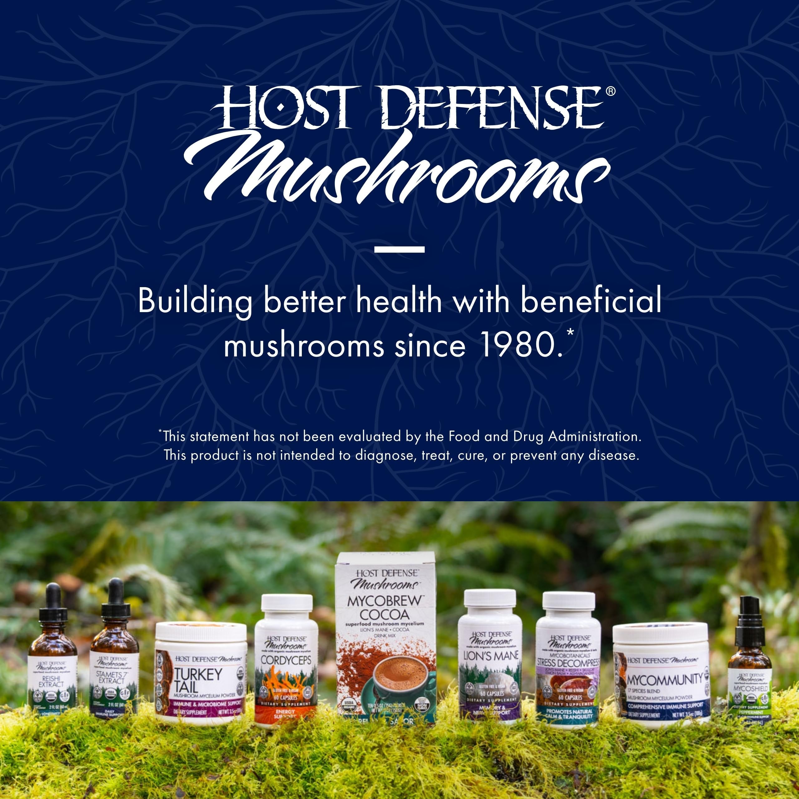 Ingrediente de micelio orgánico certificado de Host Defense Agarikon