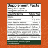 Host Defense Breathe cápsulas, botella trasera con etiqueta de ingredientes y posibles beneficios.