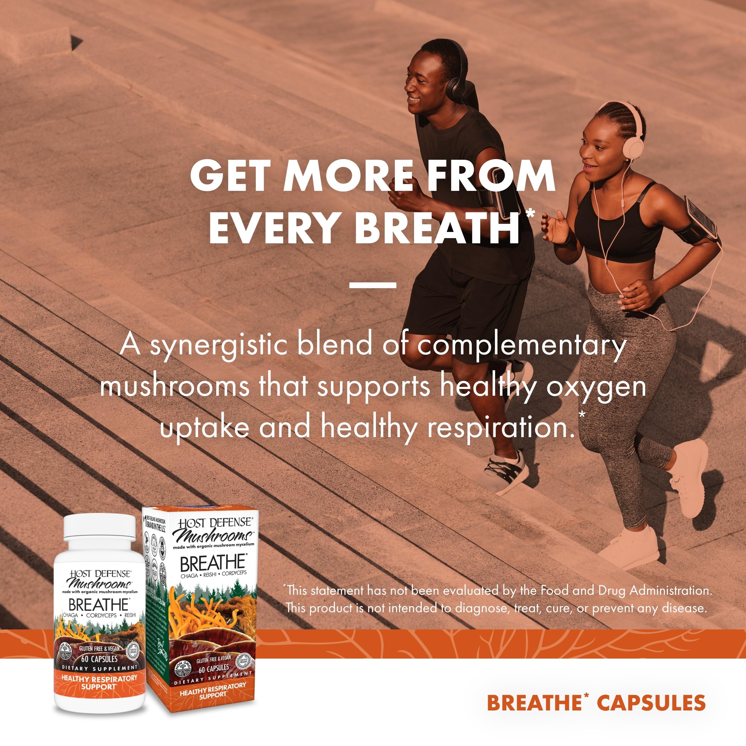 Host Defense Breathe Cápsulas: tomar con comida para mayor comodidad.