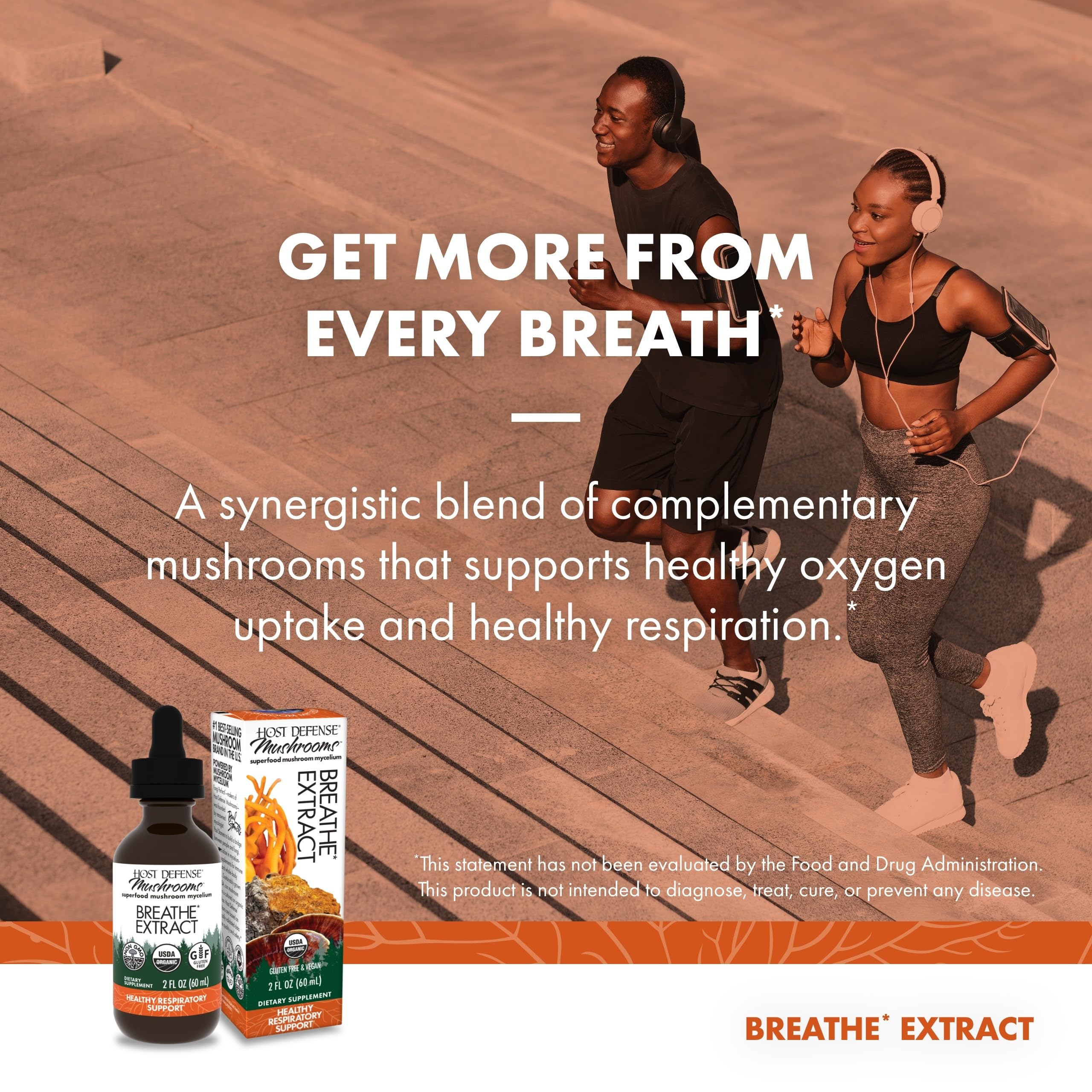 Host Defense Breathe: primeros planos de chaga para beneficios potenciales.