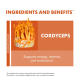 Producto orgánico sin GMO: Cordyceps de Host Defense, certificado y gluten-free.