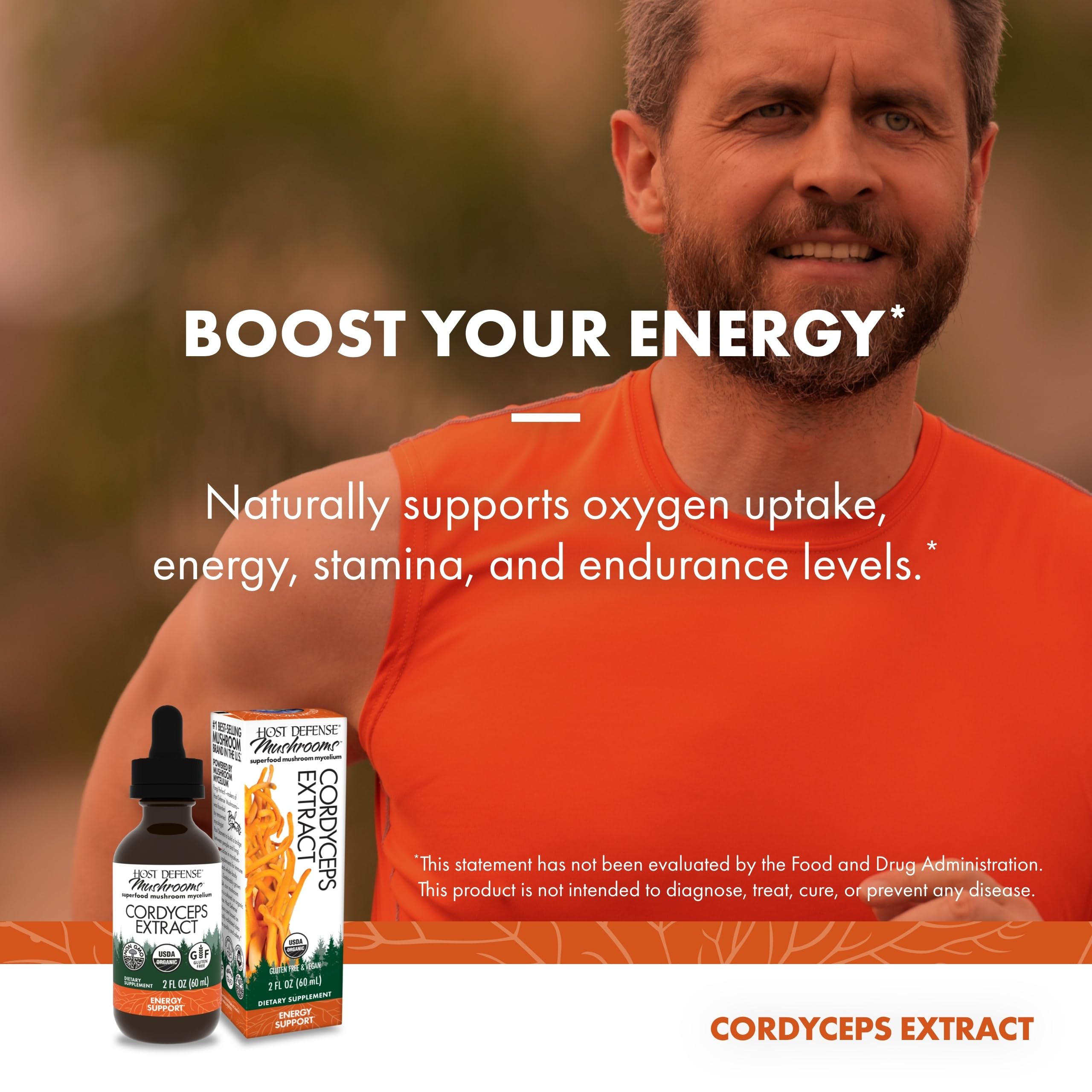 Host Defense Cordyceps Extract, ingrediente en etiqueta, cordyceps para apoyo antioxidante natural