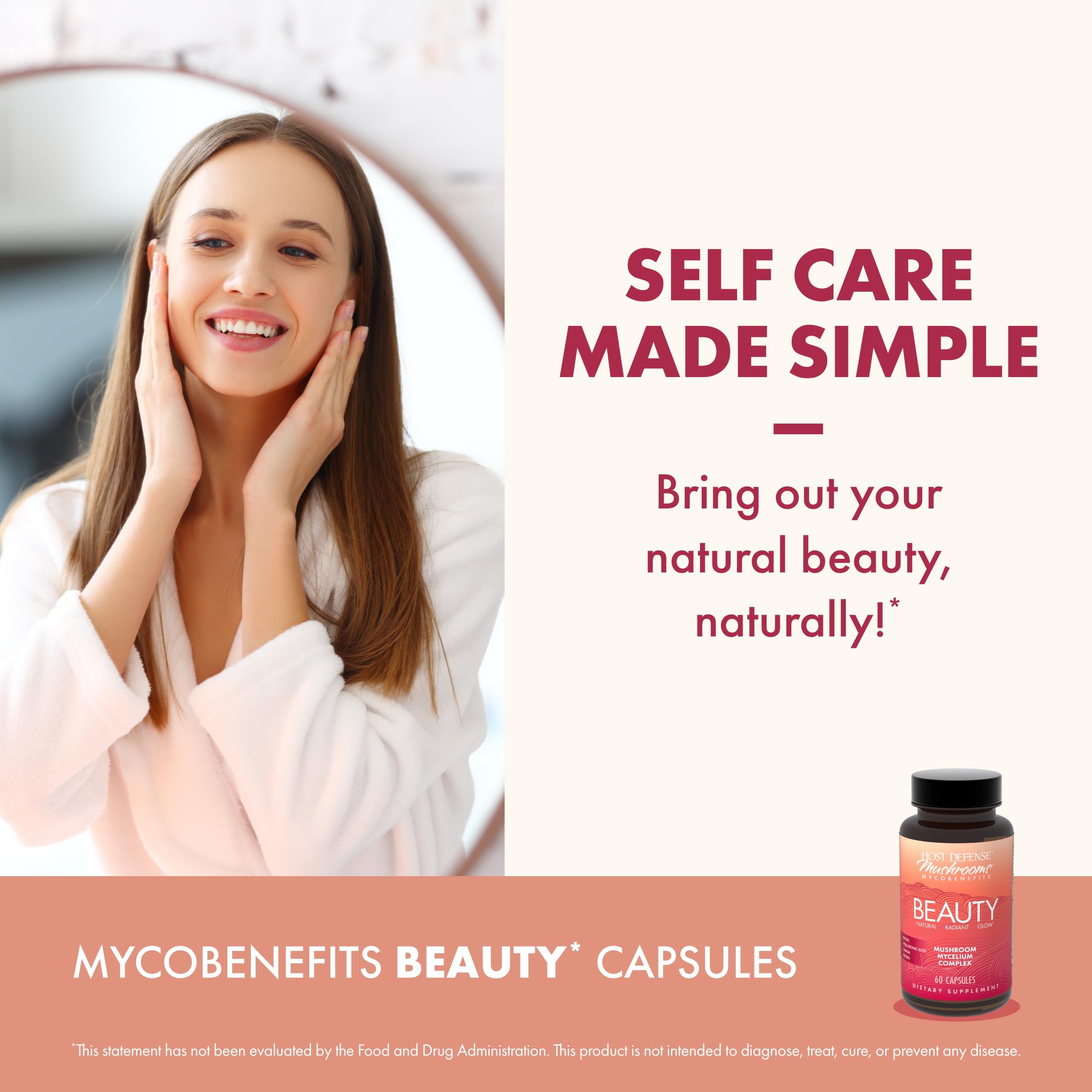 Host Defense MycoBenefits biotina, nutre cabello y uñas.