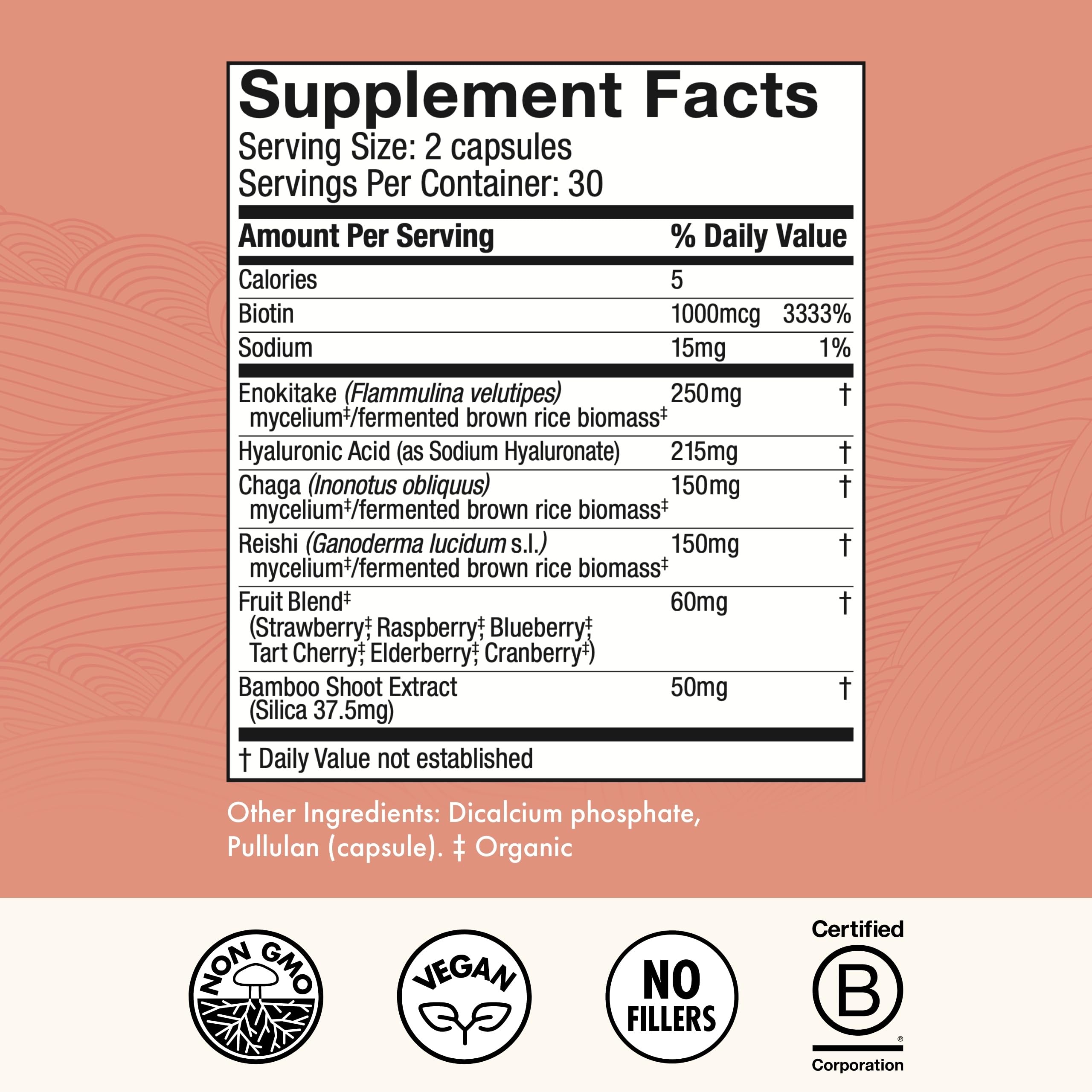 Host Defense MycoBenefits chaga, favorecen nutrición de la piel.