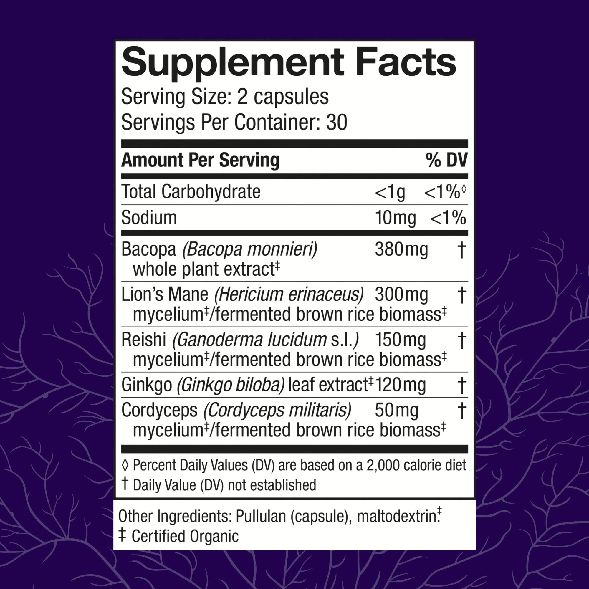 Host Defense MycoBotanicals Brain: reishi para apoyo neurológico y bienestar