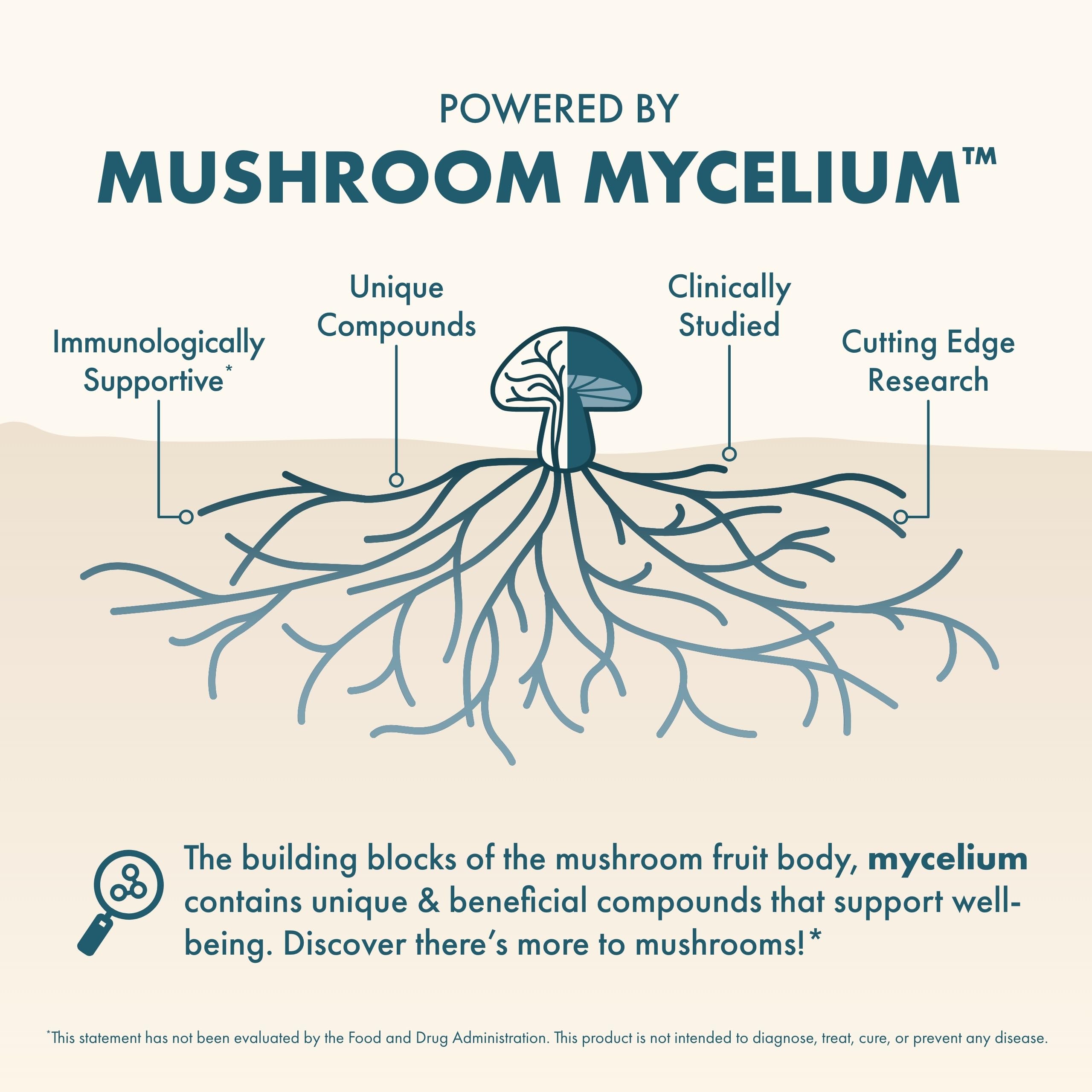 Host Defense MycoBenefits Mood, etiqueta del producto destacando ingredientes clave para el bienestar.