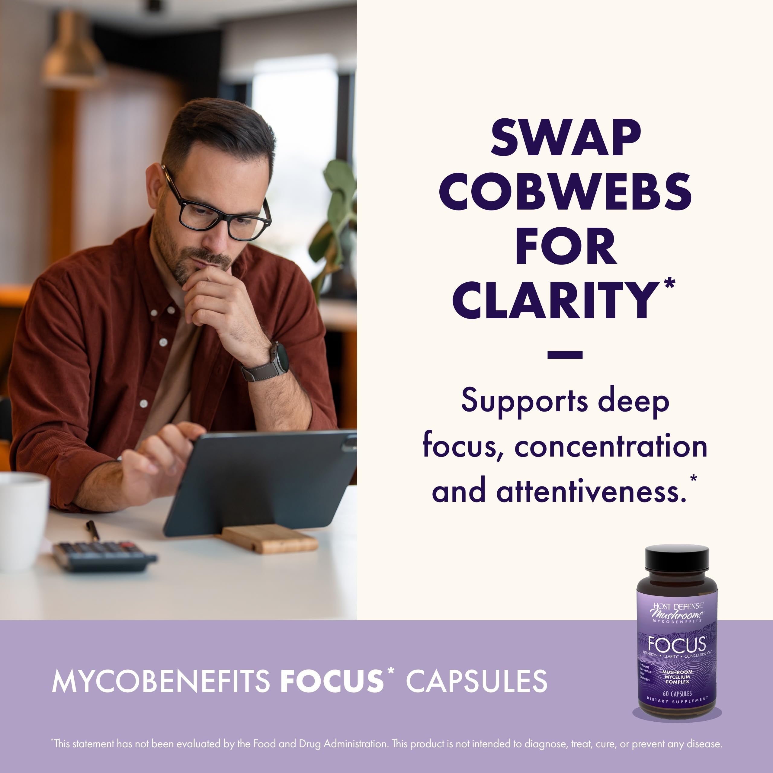 Host Defense MycoBenefits reishi para apoyo suave de la atención