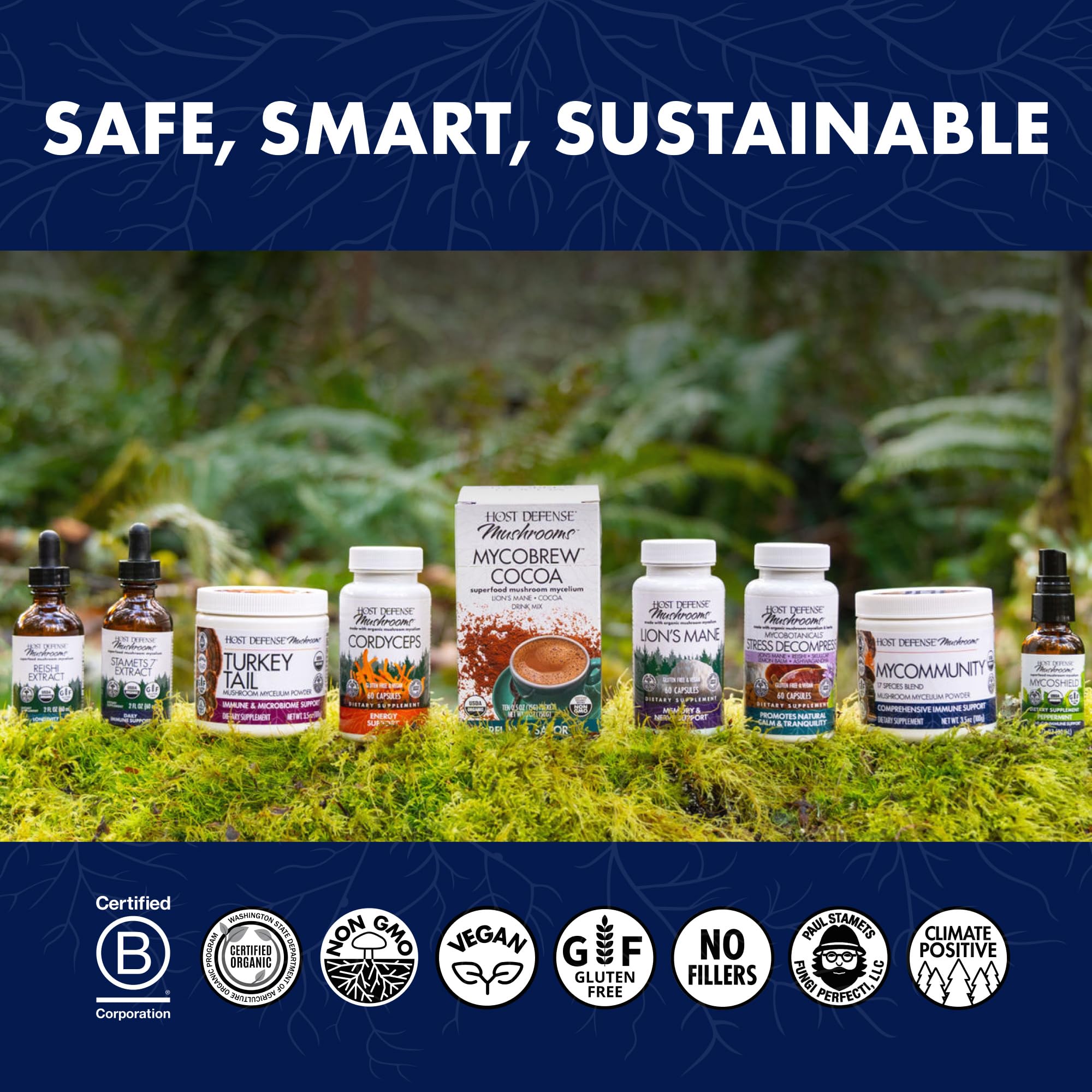 Host Defense MycoBotanicals Brain & Body para uso diario, rutina consistente.
