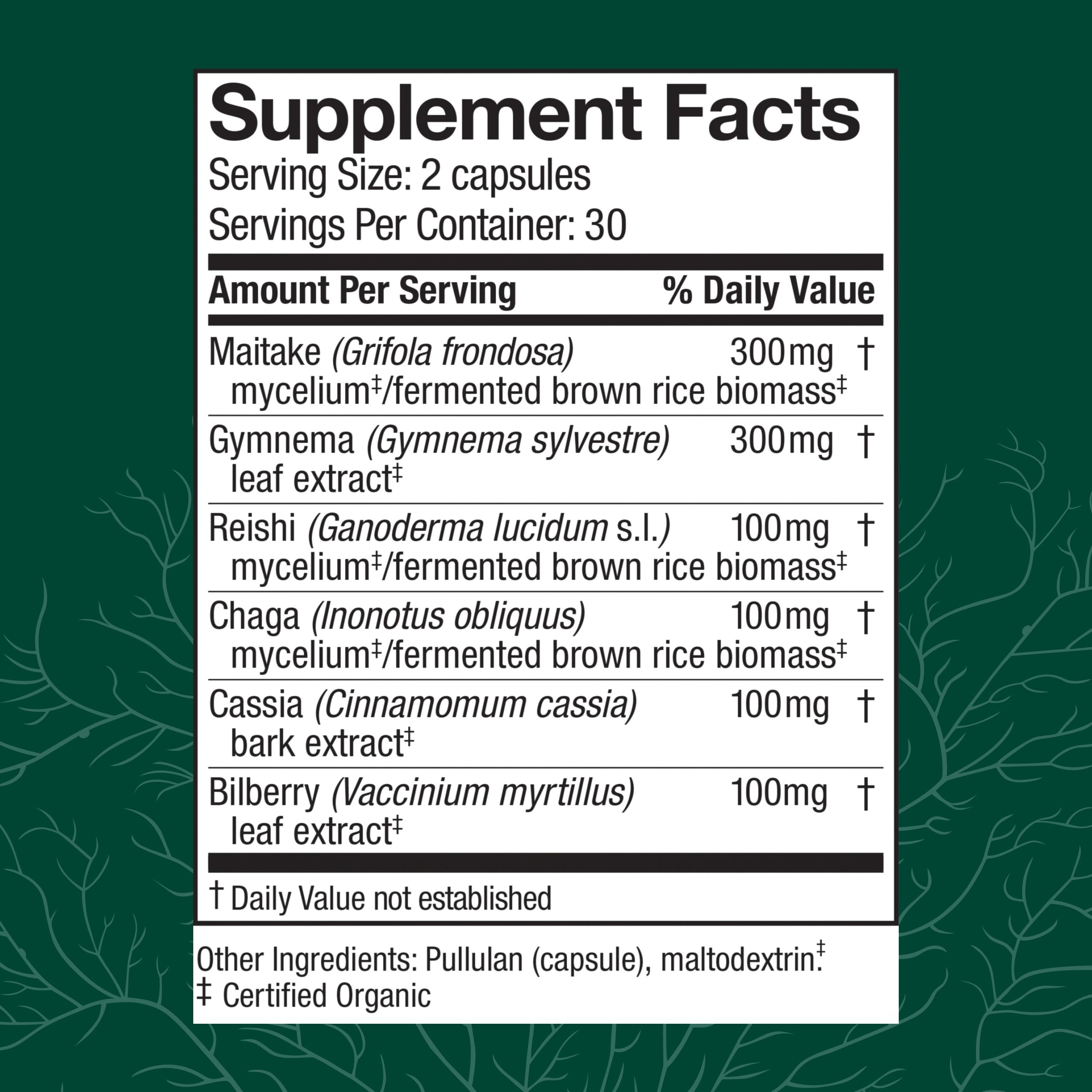 Host Defense MycoBotanicals cápsulas, sustrato de arroz integral en primer plano, ingrediente clave.