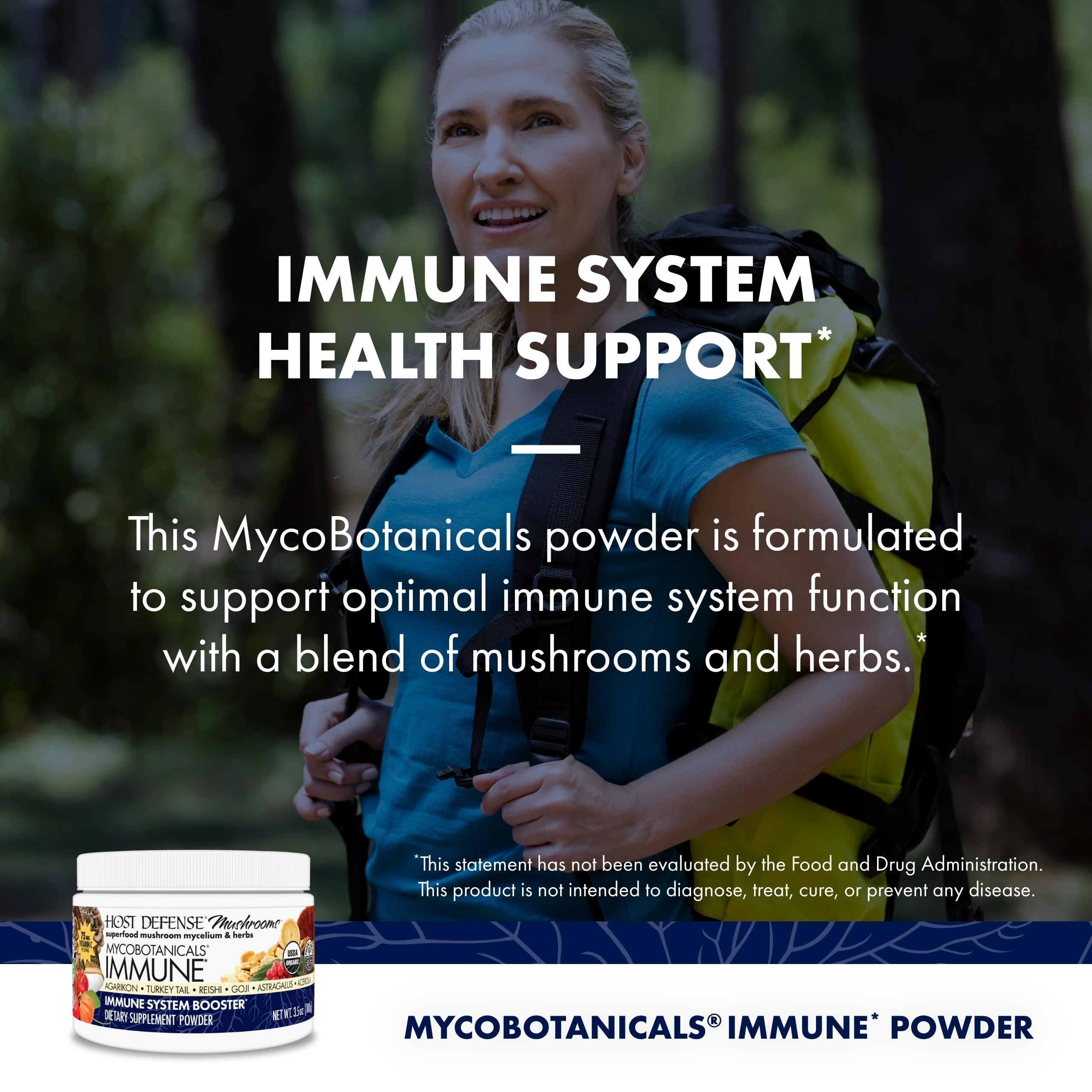 Host Defense MycoBotanicals Polvo Inmunidad, dosis diaria medida para salud digestiva