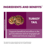 Host Defense Turkey Tail: frasco cerrado, enfatiza conveniencia diaria.
