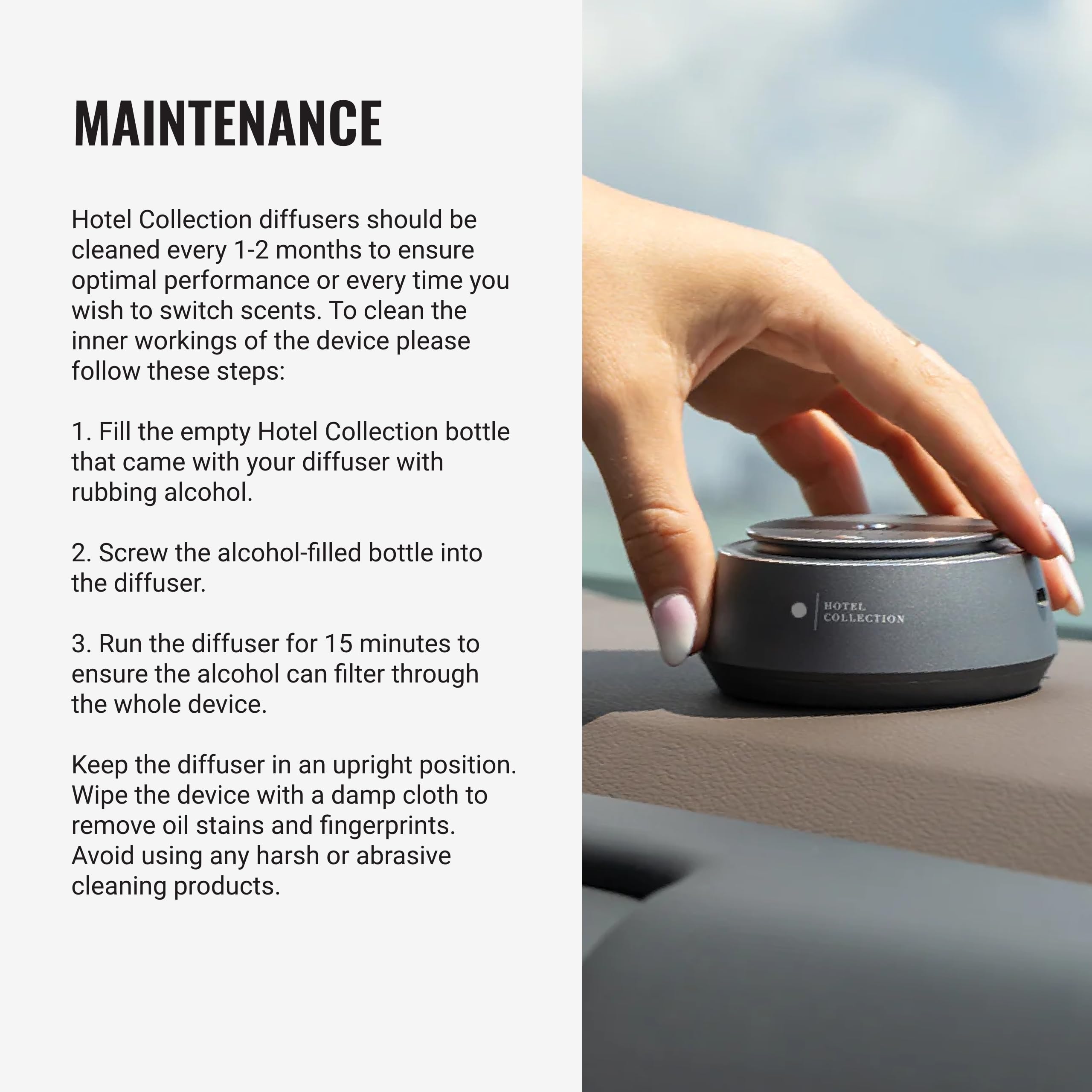 Hotel Collection Difusor Chauffeur, diseño compacto para coche sin ocupar espacio.
