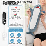 HOTHUGZ Shark Heating Pad close-up fabric reveals ultra-soft plush texture for comforting touch