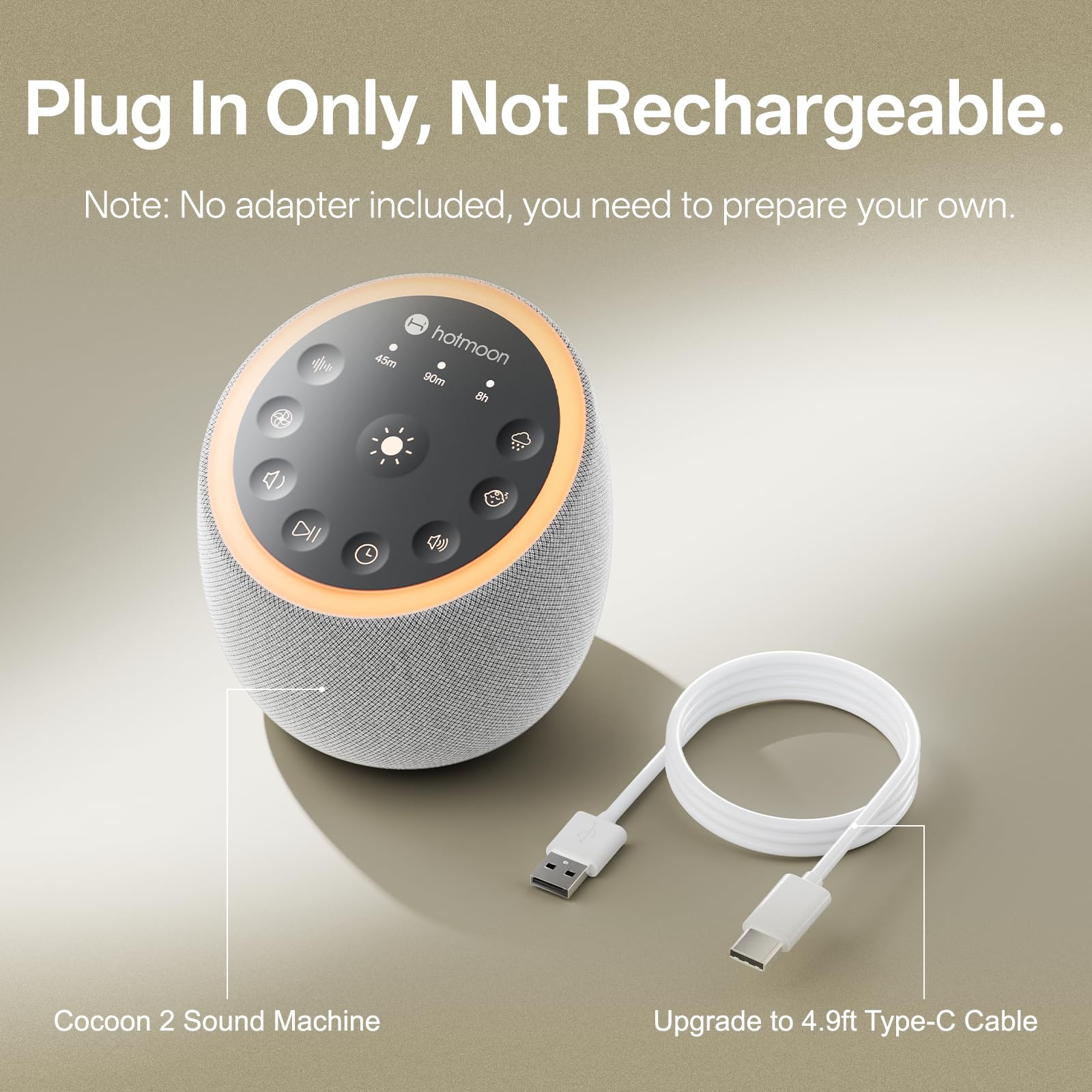 Hotmoon Cocoon 2 enchufe y cable de 1,5 m para uso inmediato