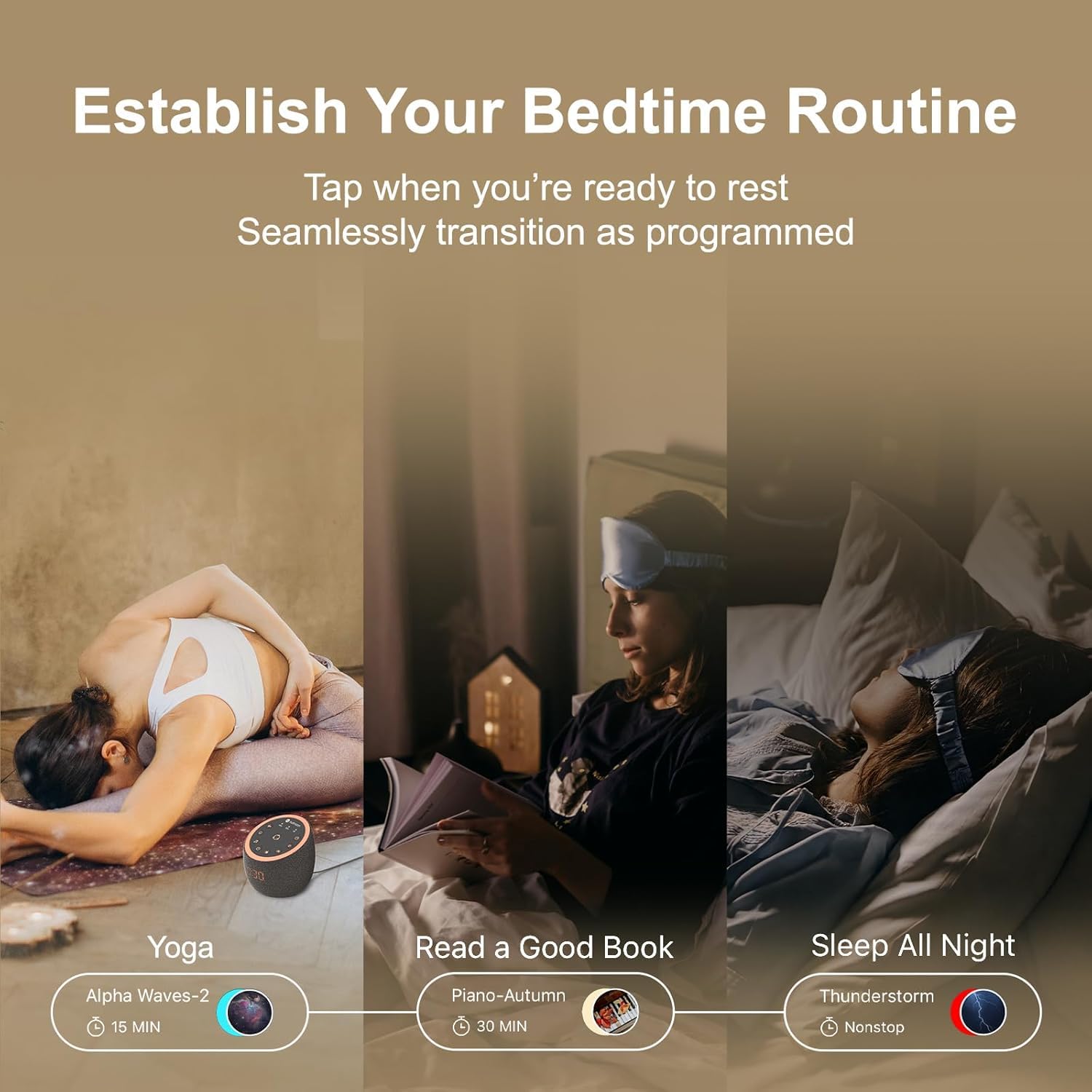 Hotmoon Cocoon Pro 2, alarma gradual suave, despertar natural.